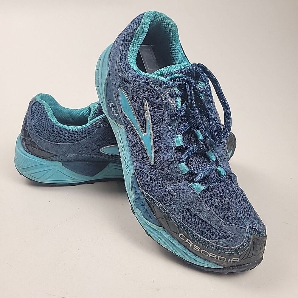 BROOKS CASCADIA 7 Rare Stellar Scuba Blue Marina Trail Running Women's Size 10